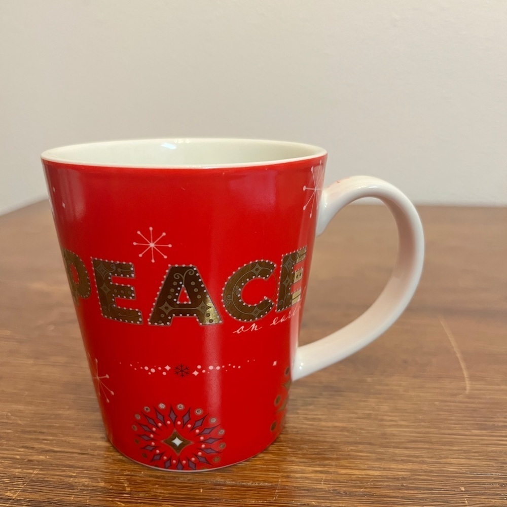 Starbucks Holiday 2006 “PEACE” Red Christmas Mug – 14 oz